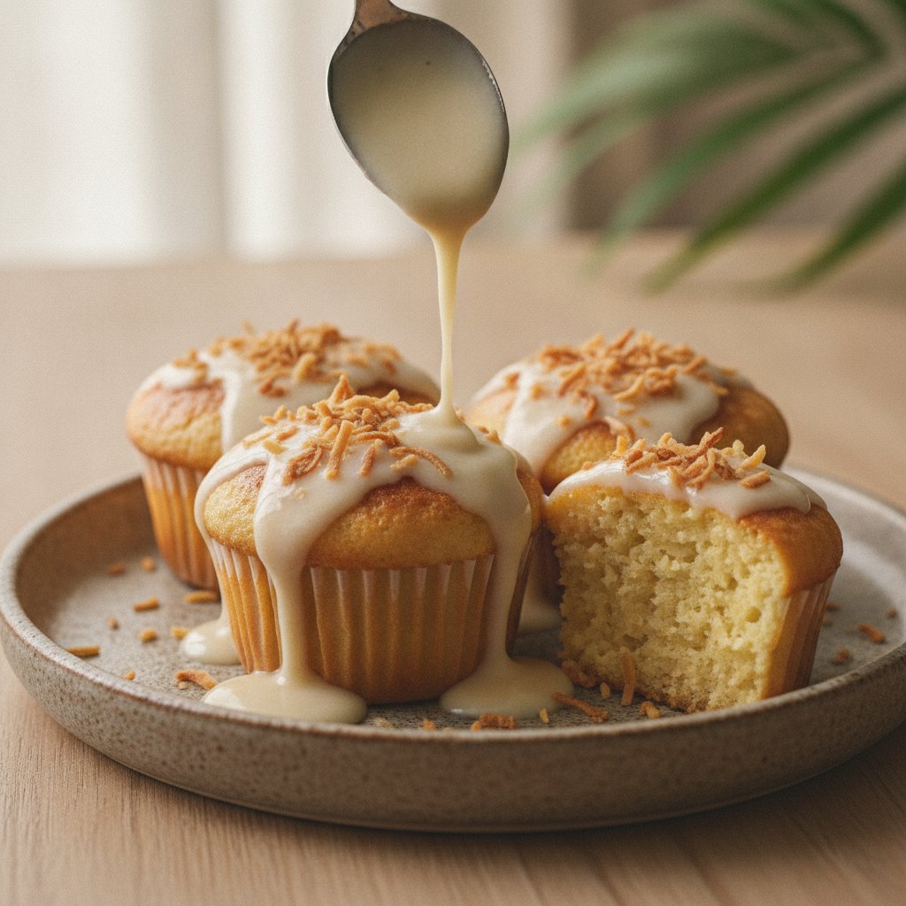 Thai Coconut Custard Cupcakes