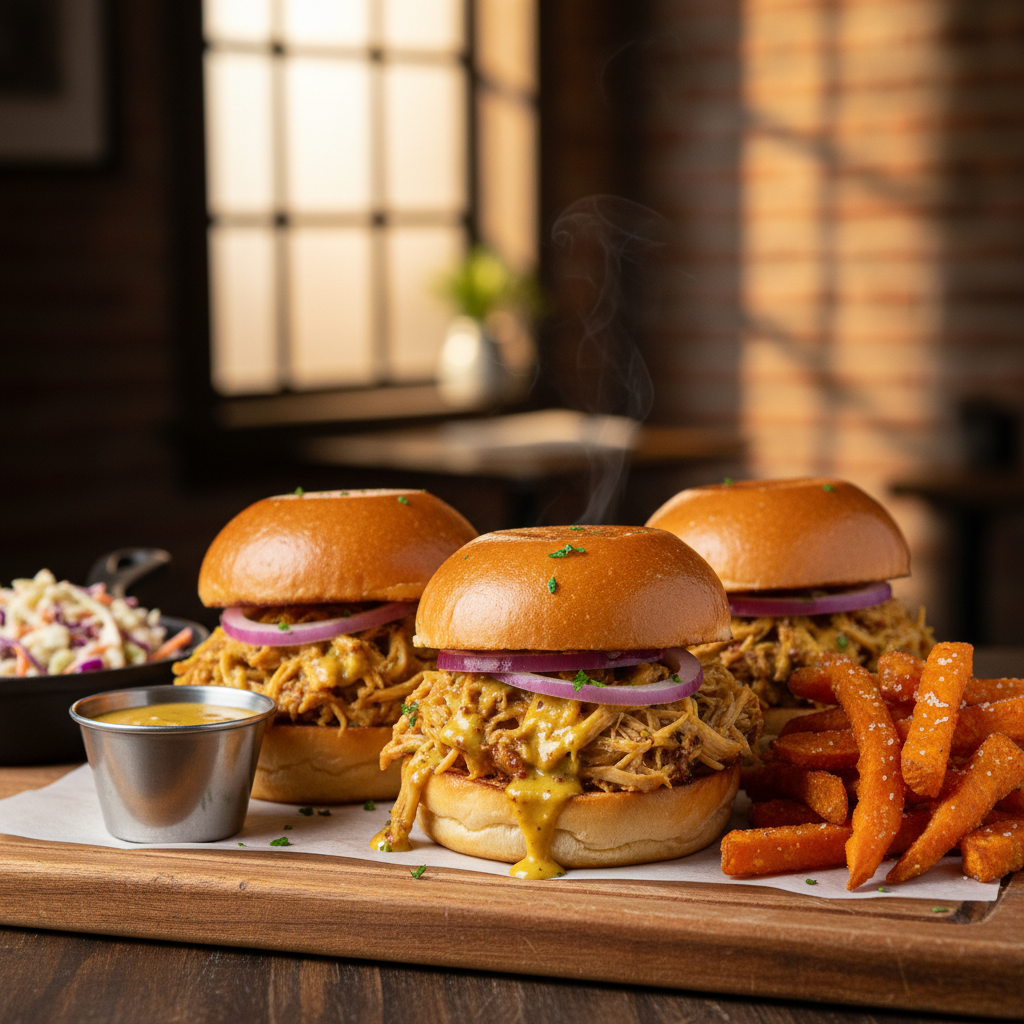 Carolina Mustard Pulled Chicken Slider Plate