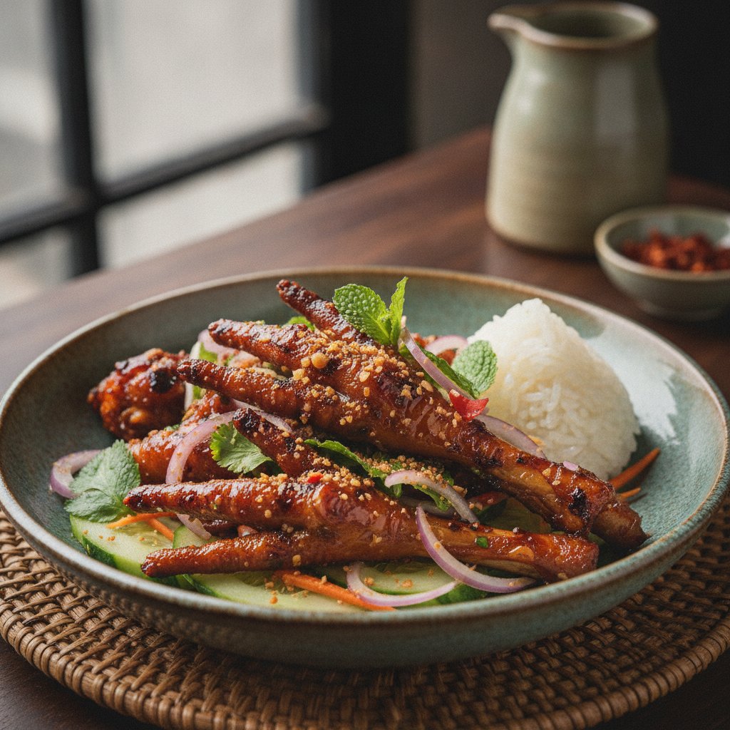 Spicy Grilled Chicken Feet Salad