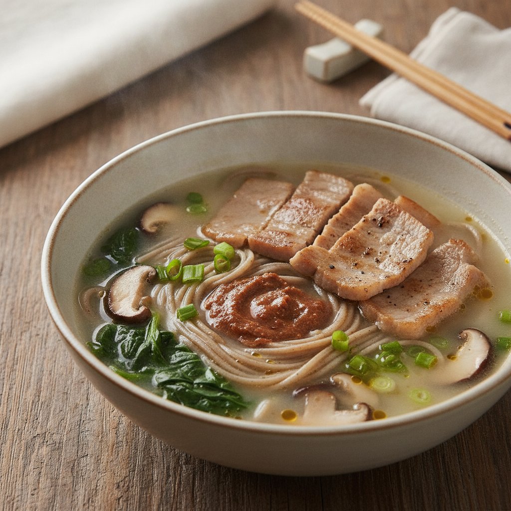 Fermented Bean Paste Noodle Soup (Low-Calorie)
