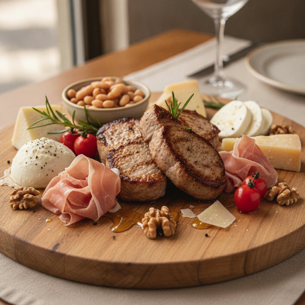 Three Cheese and Meat Board (High-Protein)