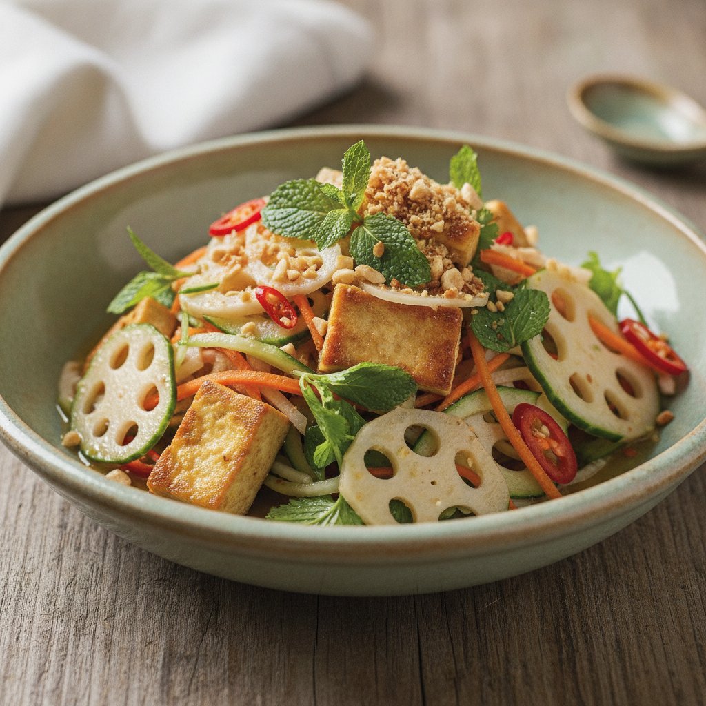 Lotus Stem Salad with Tofu