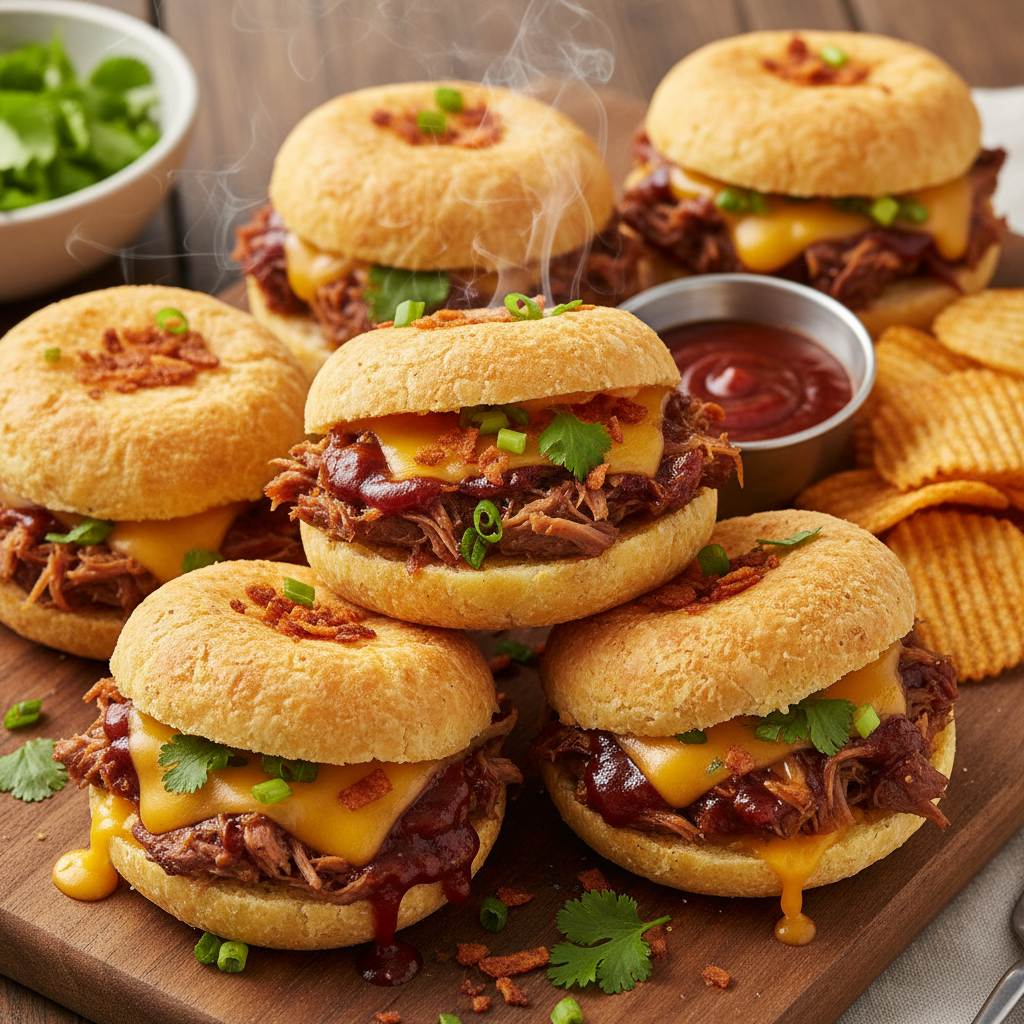 BBQ Pulled Pork Cheese Bread Sliders - BBQ Chipa Sliders