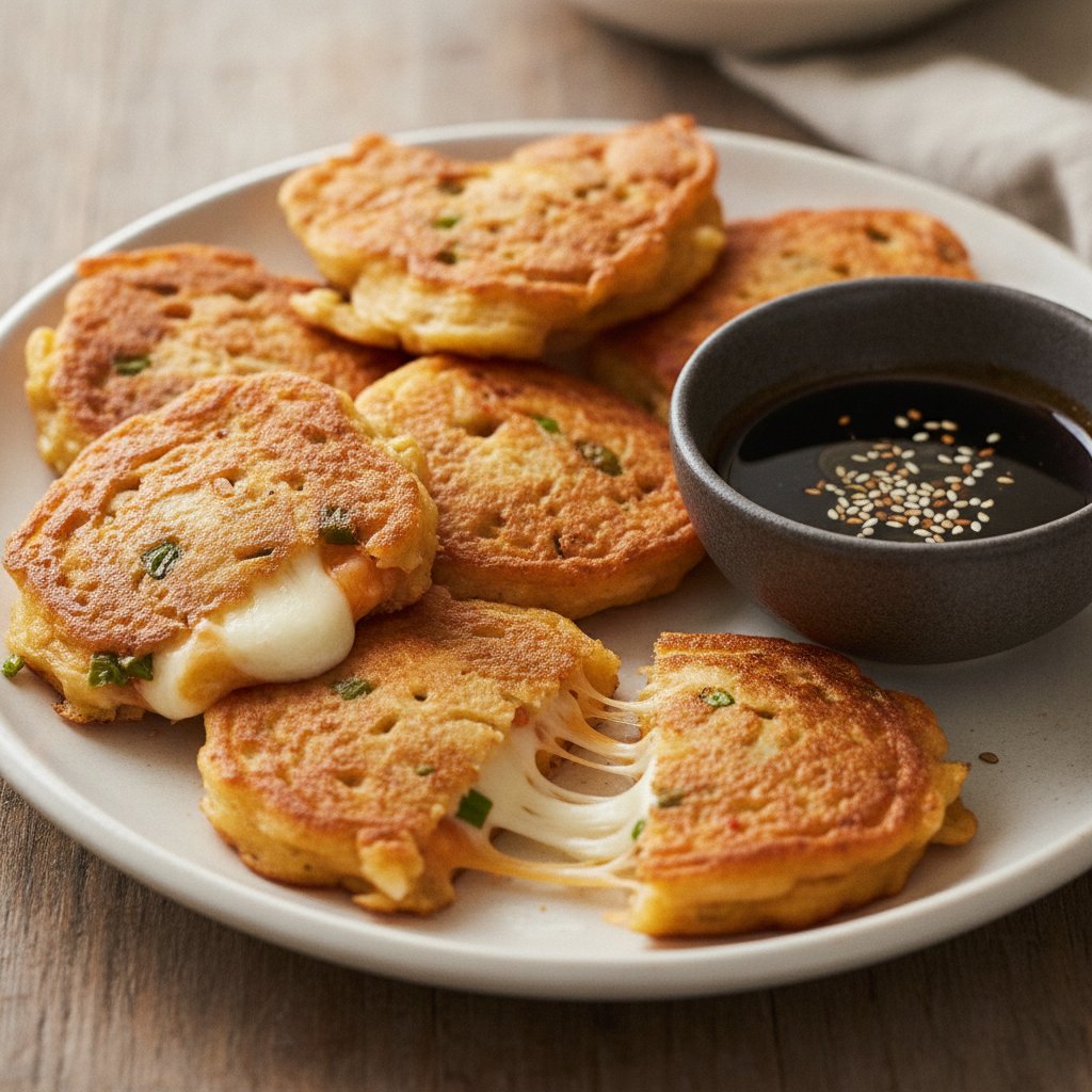 Kimchi and Cheese Pancake Bites (Gluten-Free)
