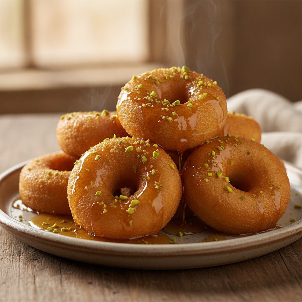 Honey Drenched Semolina Donuts