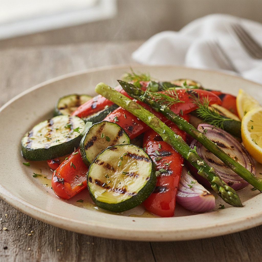 Grilled Vegetable Platter with Olive Oil (Low-Calorie)