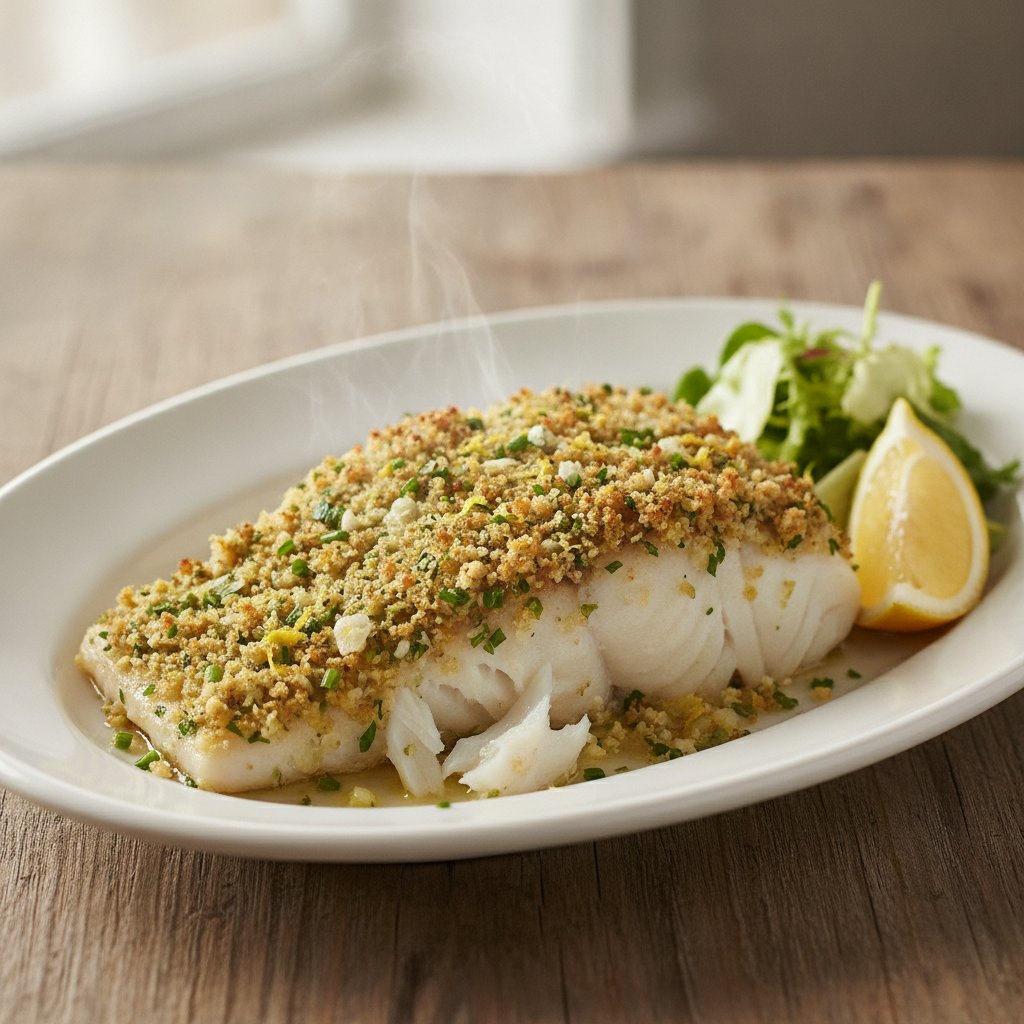 Grilled Cod with Herb Crust