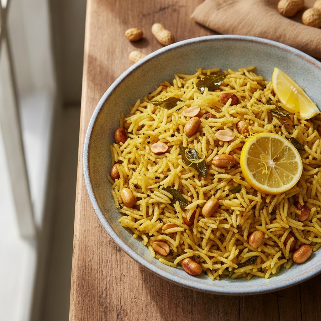 Lemon Peanut Rice (Low-Calorie)