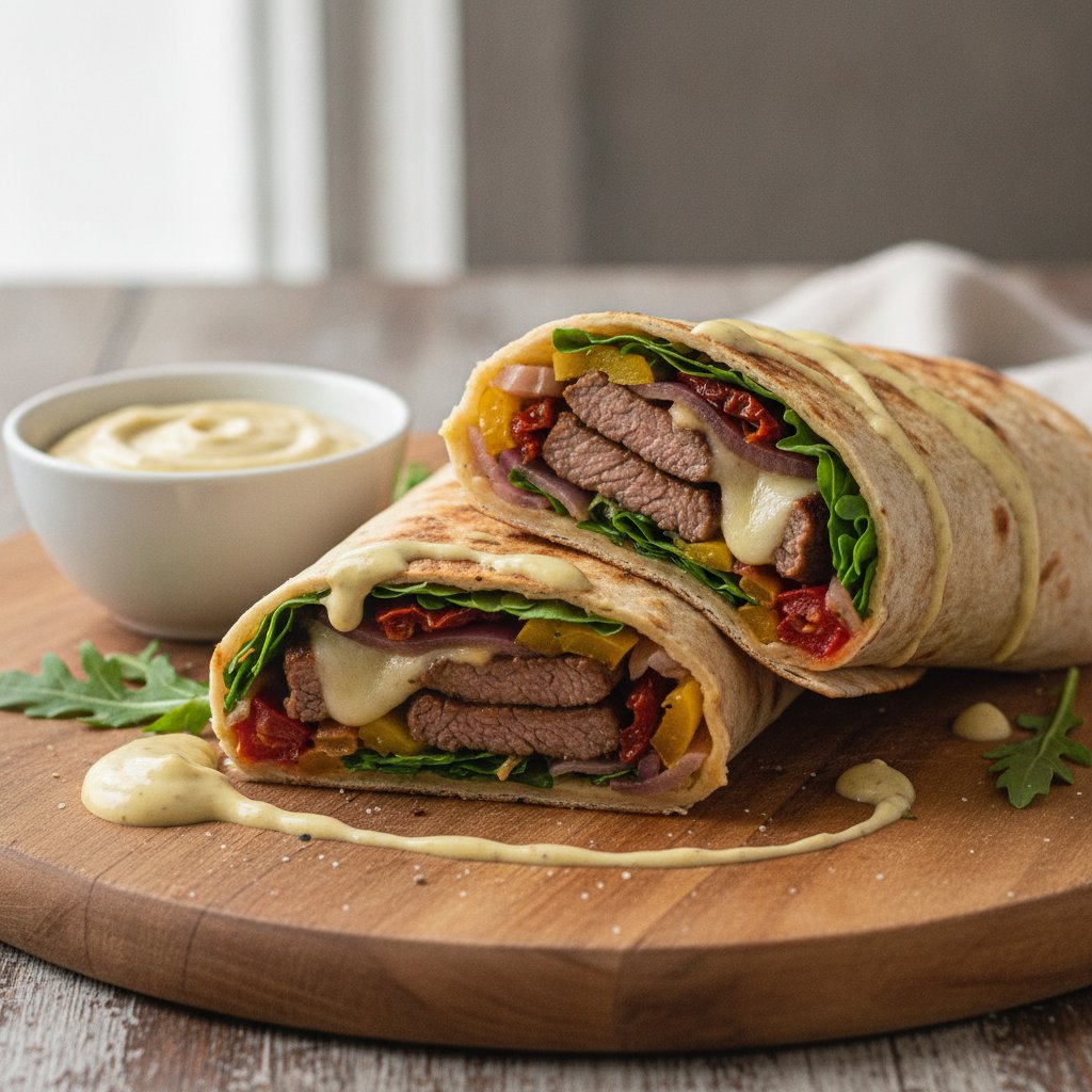 Roman Flatbread Beef Wrap