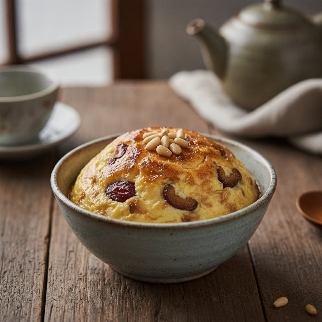 Korean Steamed Egg Custard with Dates