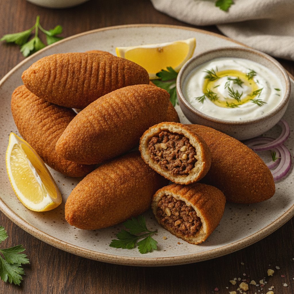 Fried Meat and Bulgur Patties