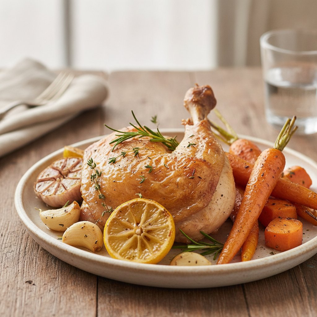 French Roast Chicken with Garlic and Herbs (Low-Calorie)