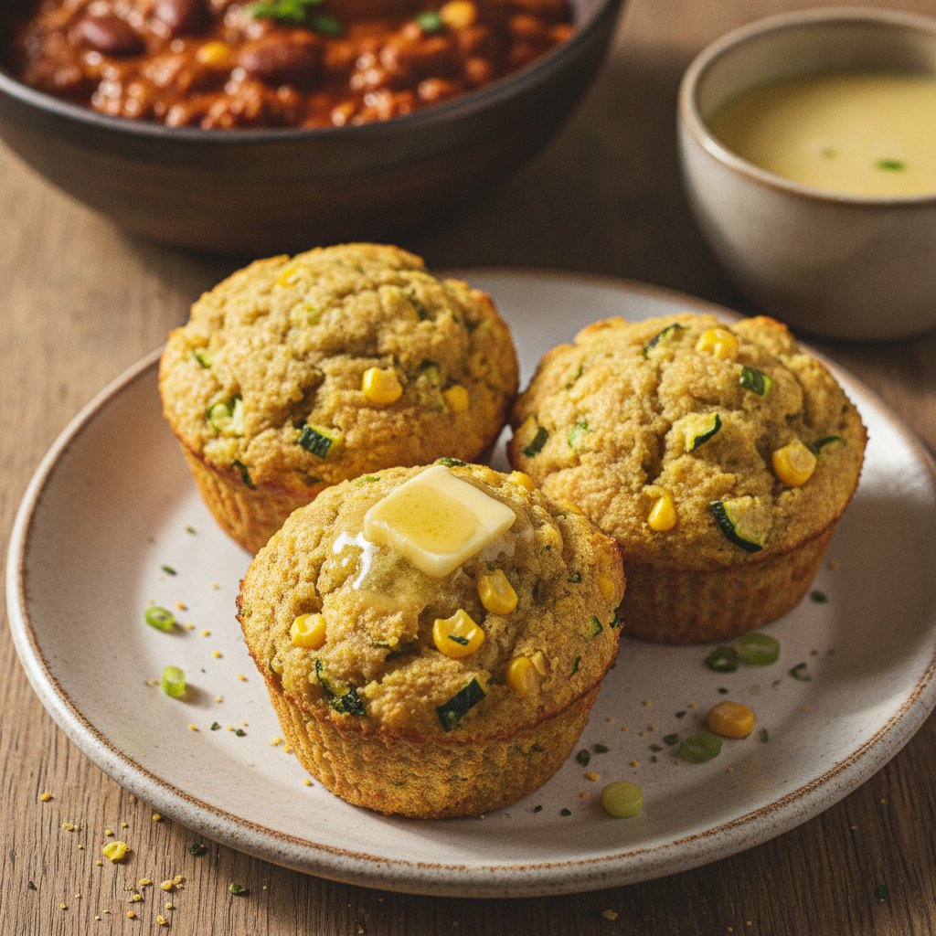 Vegan Zucchini Cornmeal Savoury Muffins
