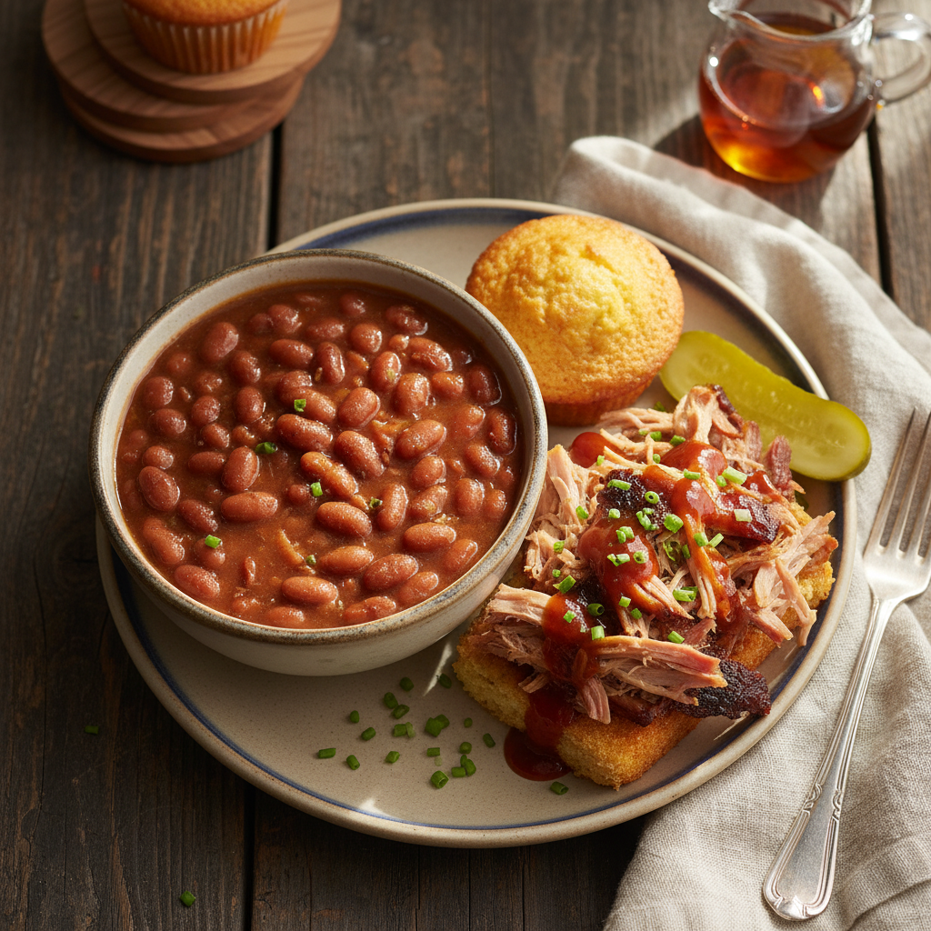 New Hampshire Maple Baked Beans Pork Plate