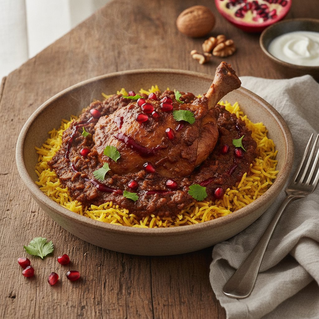 Pomegranate Walnut Chicken Stew