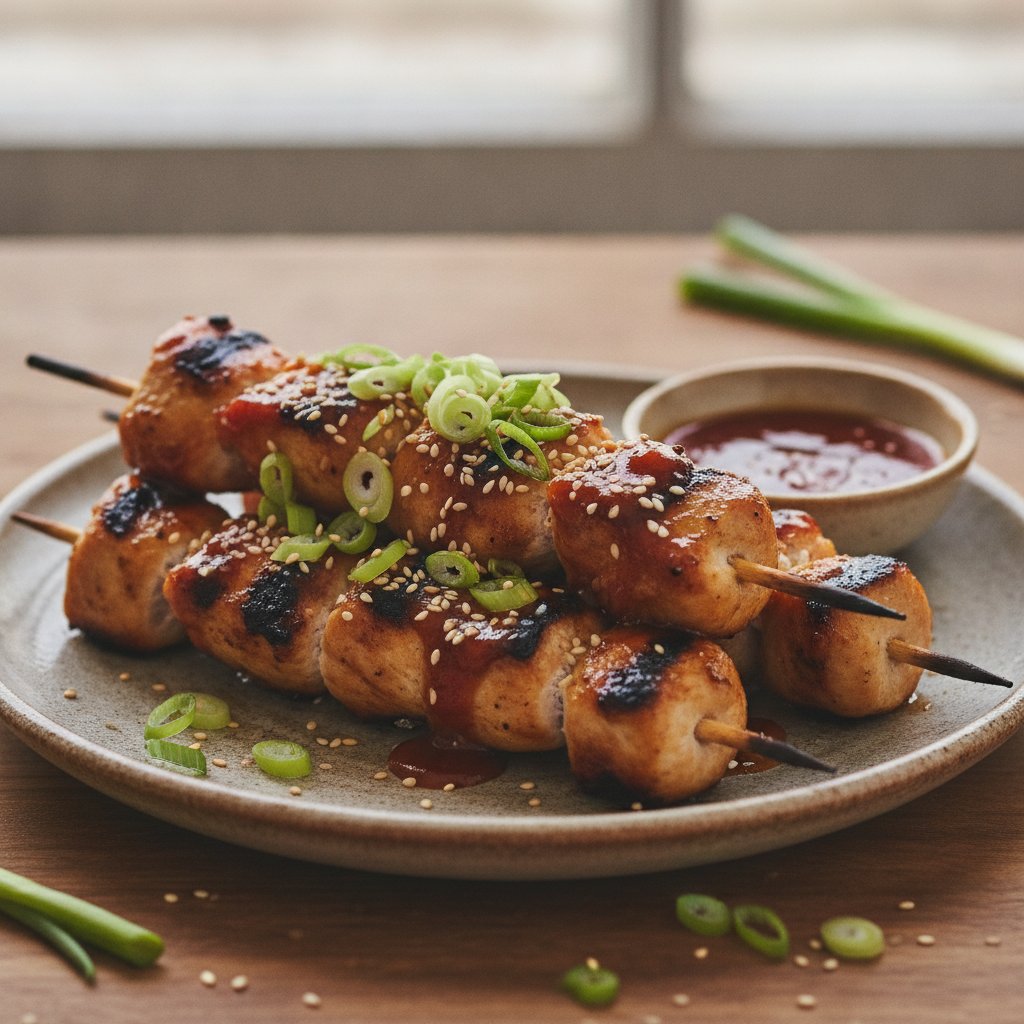 Grilled Chicken Skewers with Sweet Chili Glaze