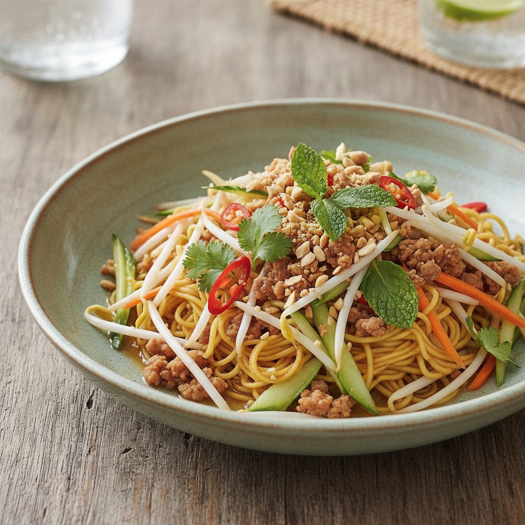 Egg Noodle and Sausage Salad