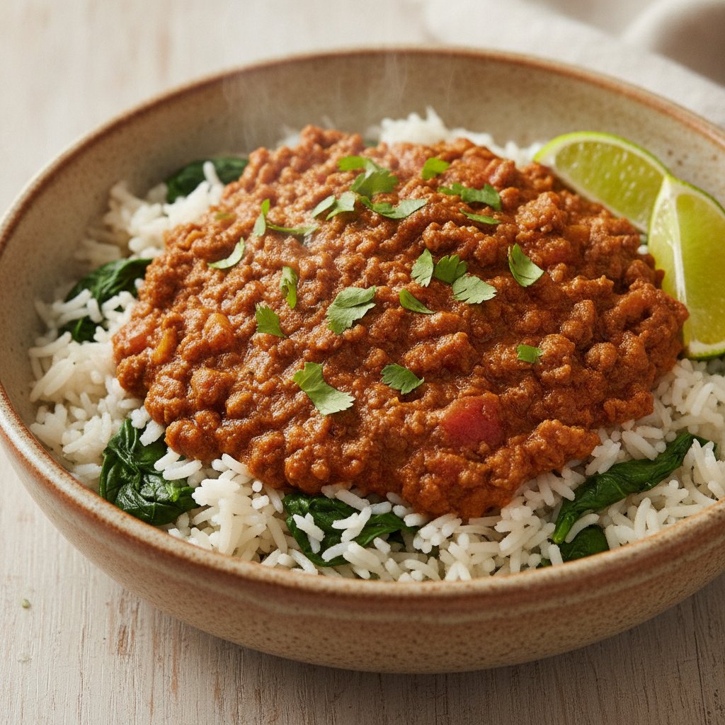 Minced Lamb Curry Bowl