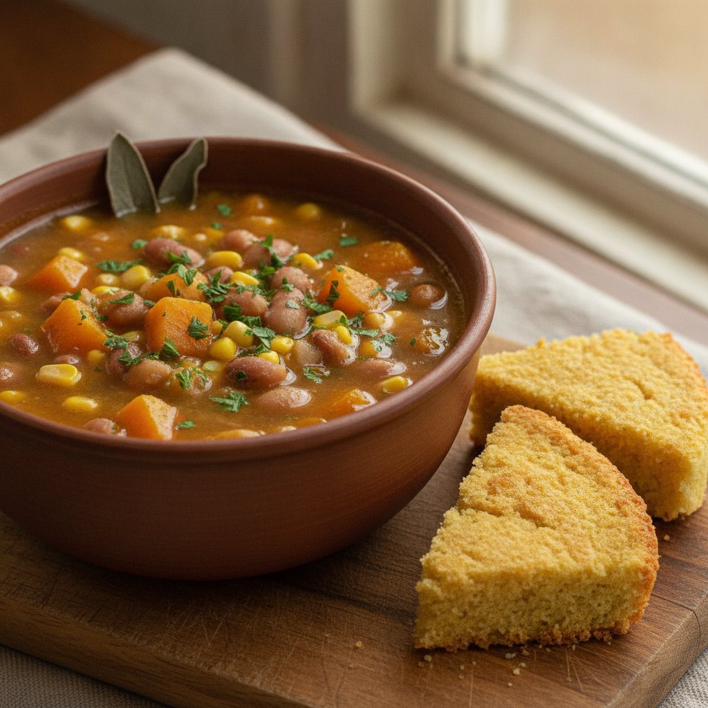 Three Sisters Soup — Corn, Bean and Squash Soup