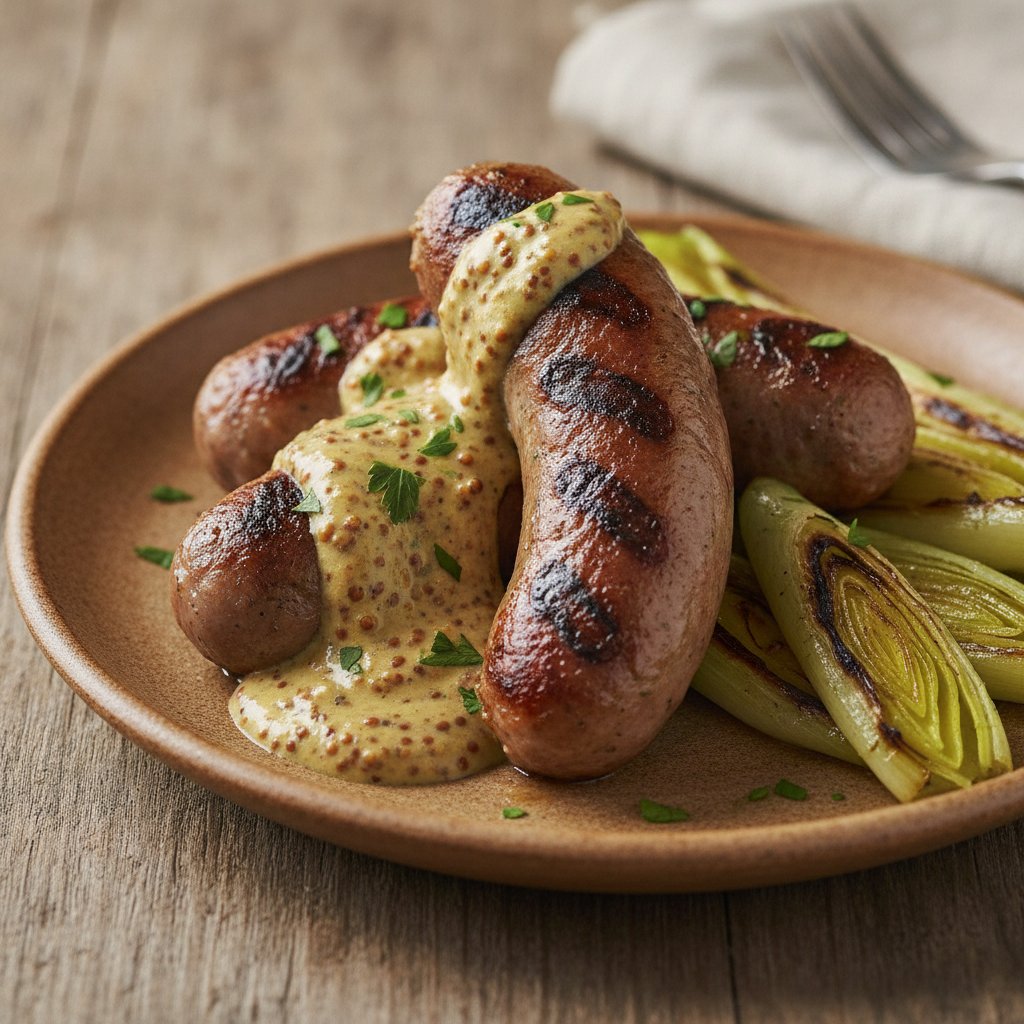 Grilled Sausages with Mustard (Low-Chol)