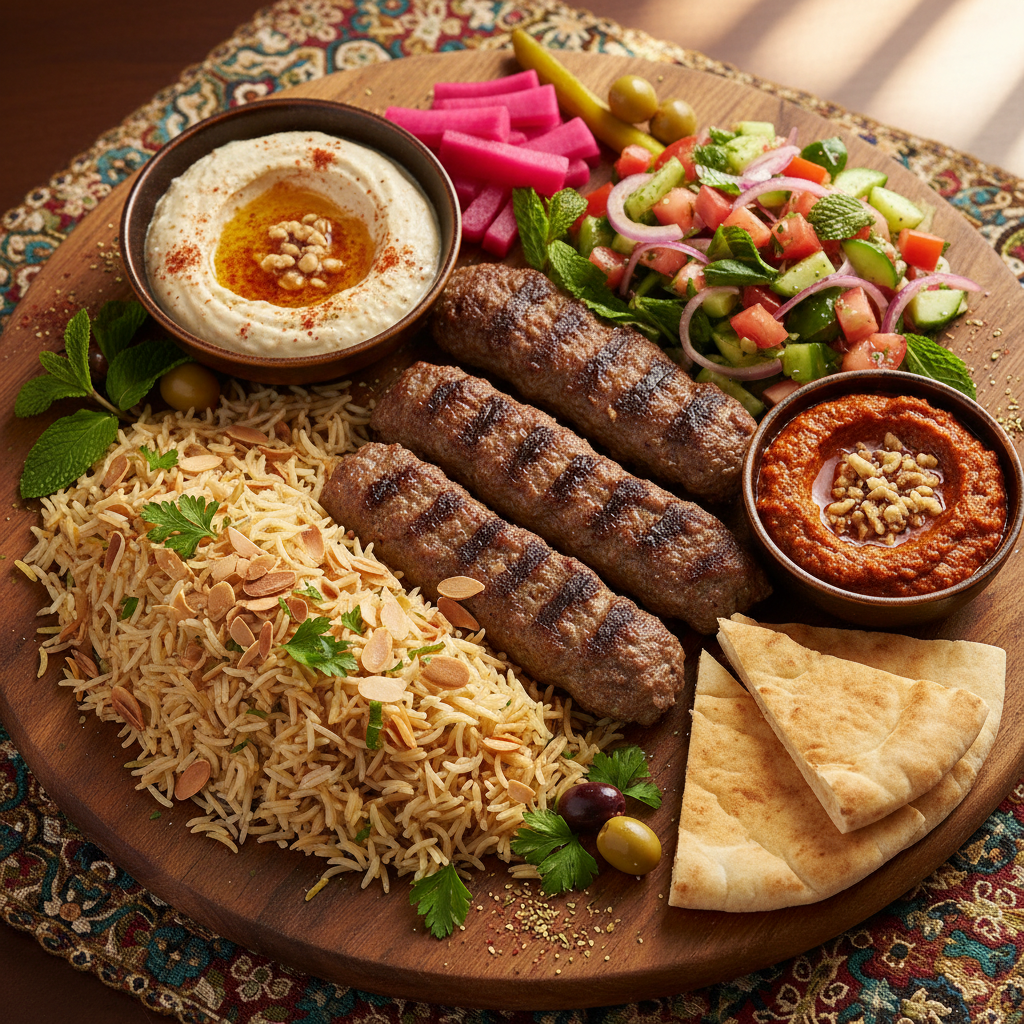 Lamb Kafta Meshwi Platter