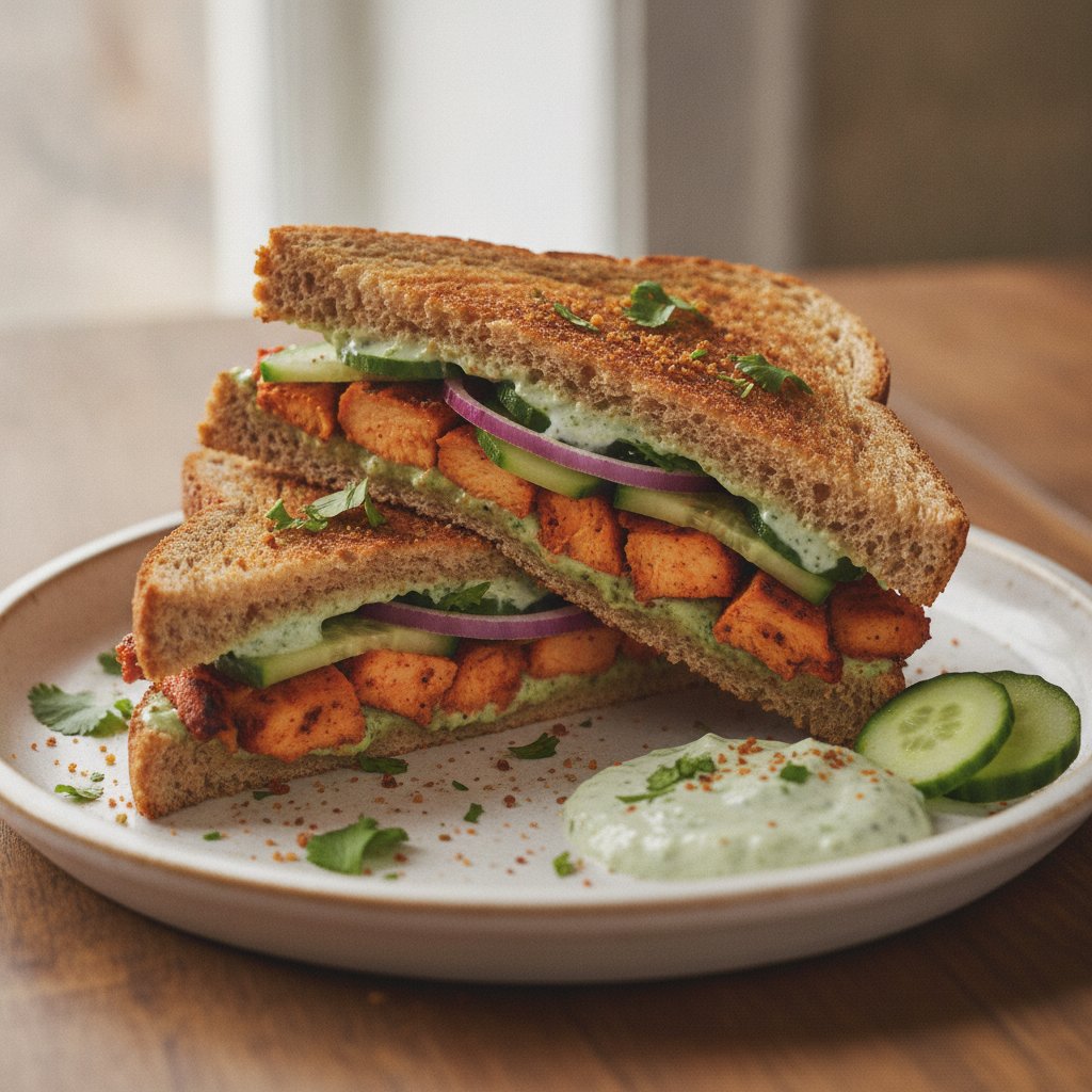 Chicken Tikka Sandwich — Tandoori-Spiced Chicken Toastie (Low-Calorie)
