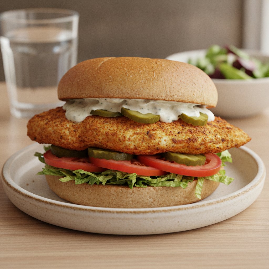 Crispy Fried Chicken Sandwich (Low-Calorie)