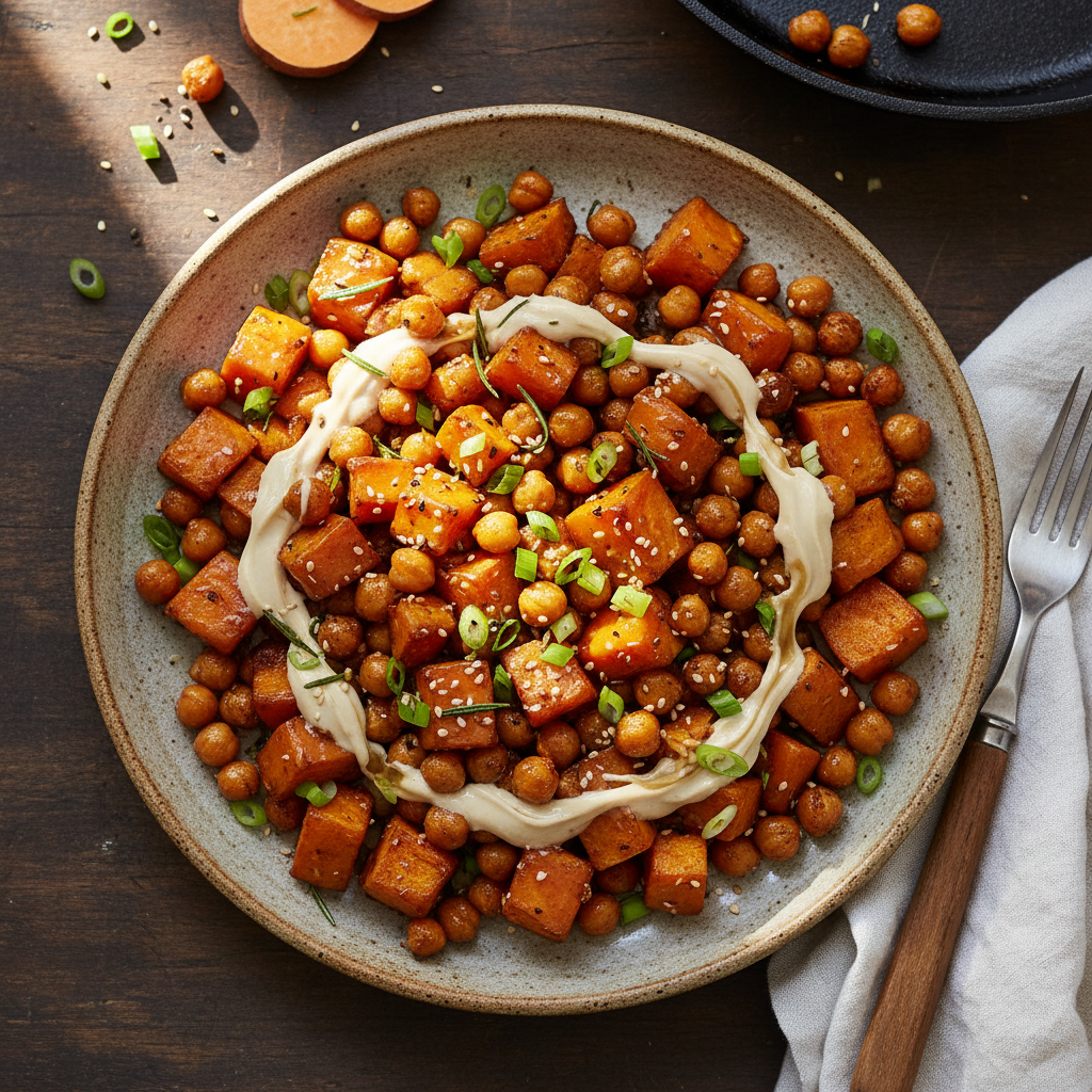 Maple Sweet Potato and Chickpea Plate