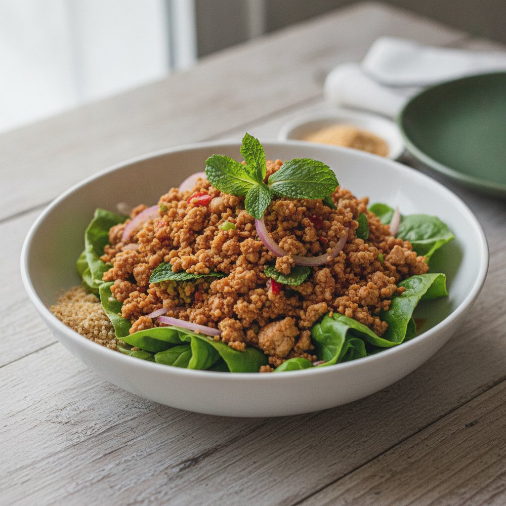 Spicy Ground Chicken Salad (Low-Calorie)