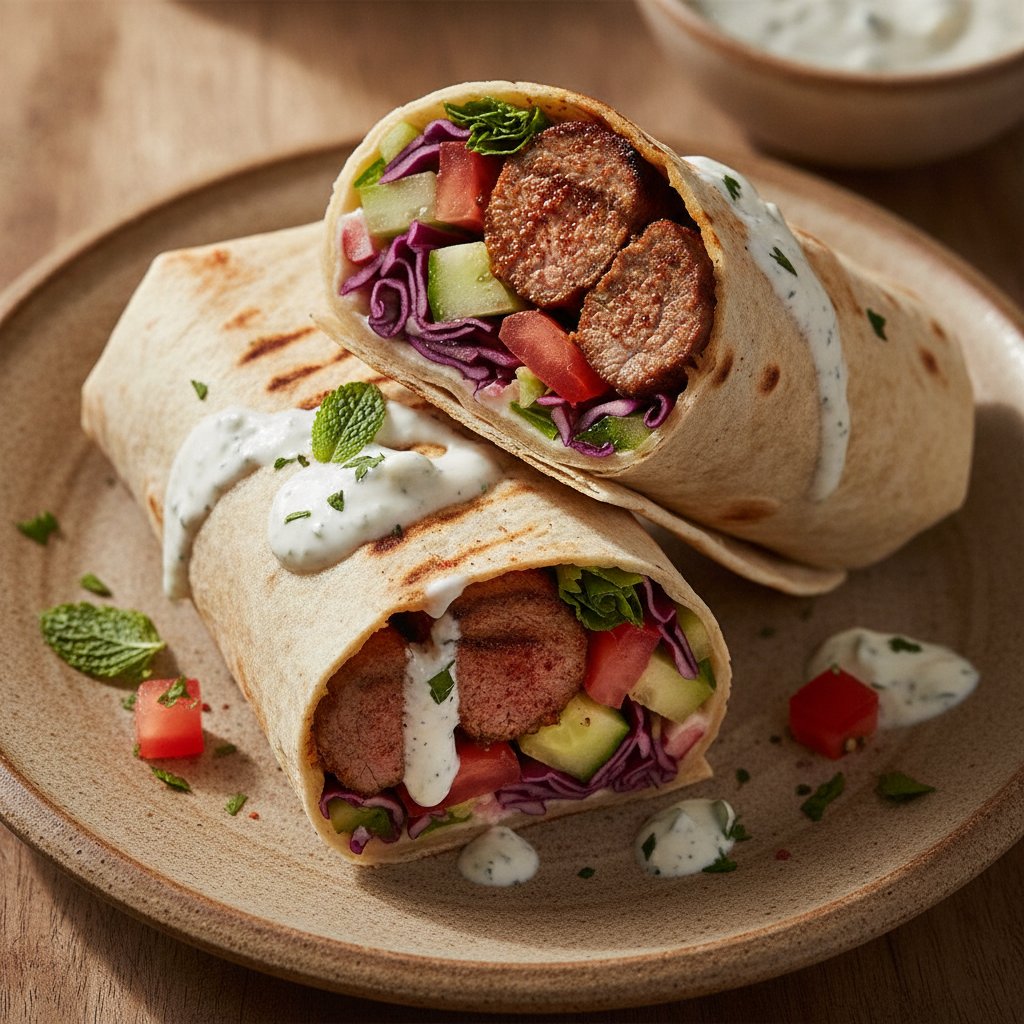 Grilled Lamb Skewer Wrap (Low-Calorie)