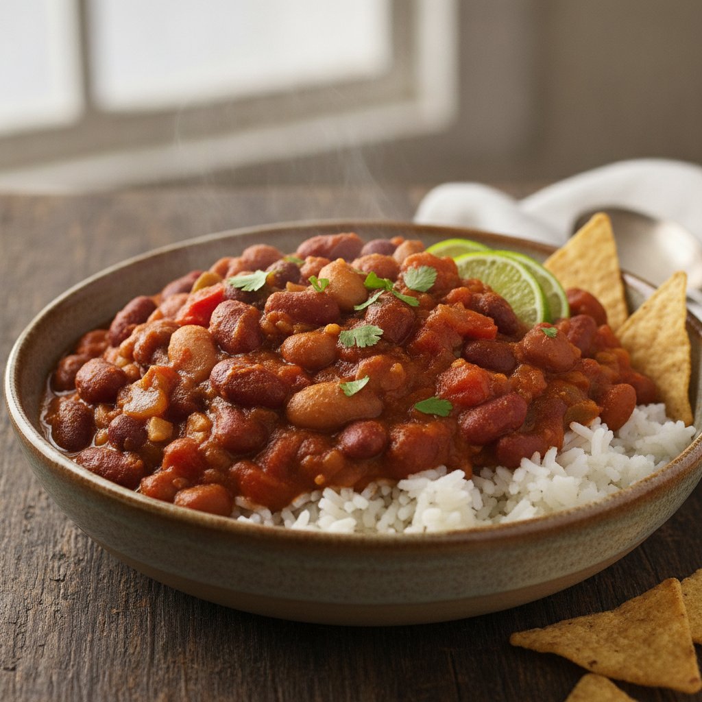 Vegetarian Three-Bean Chili (Dairy-Free)