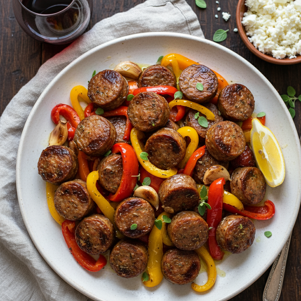 Loukaniko with Peppers