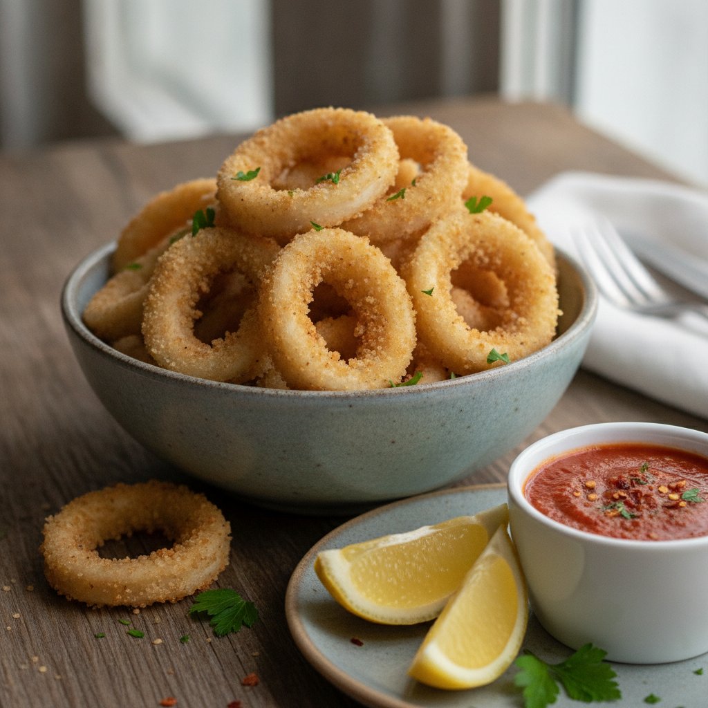 Fried Calamari Rings (Low-Calorie)
