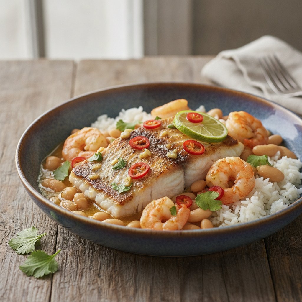 Skillet Fish Fillet in Garlic Sauce (High-Protein)