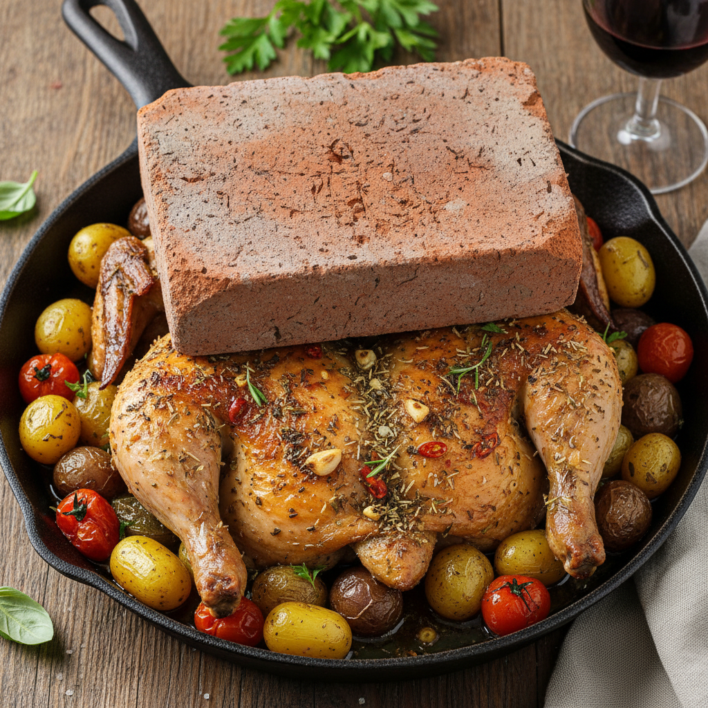 Pollo al Mattone con Erbe Umbre