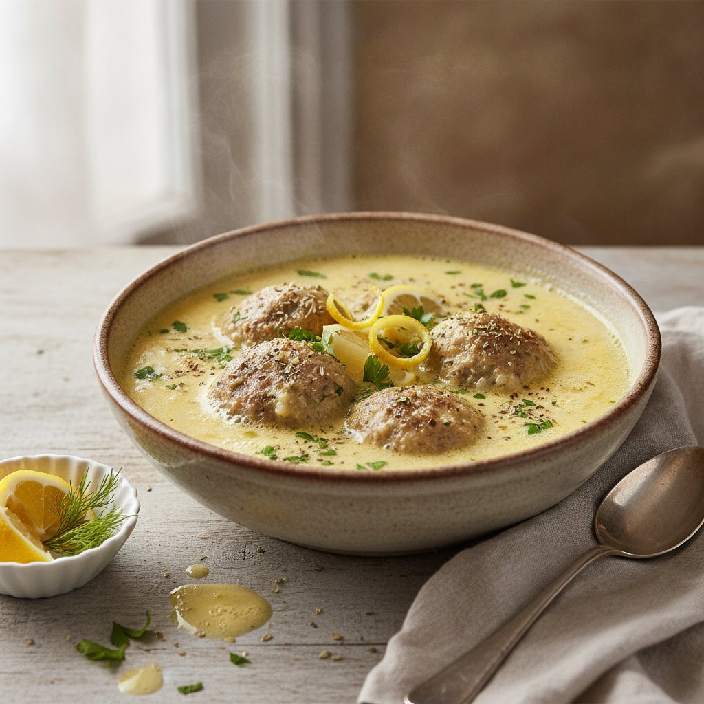 Meatball Soup With Lemon Sauce (No-Chop)