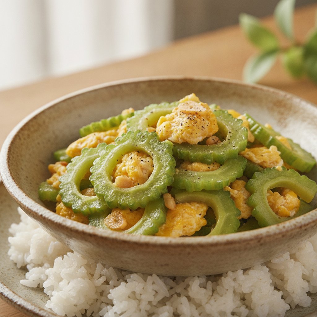 Stir Fried Bitter Melon With Eggs