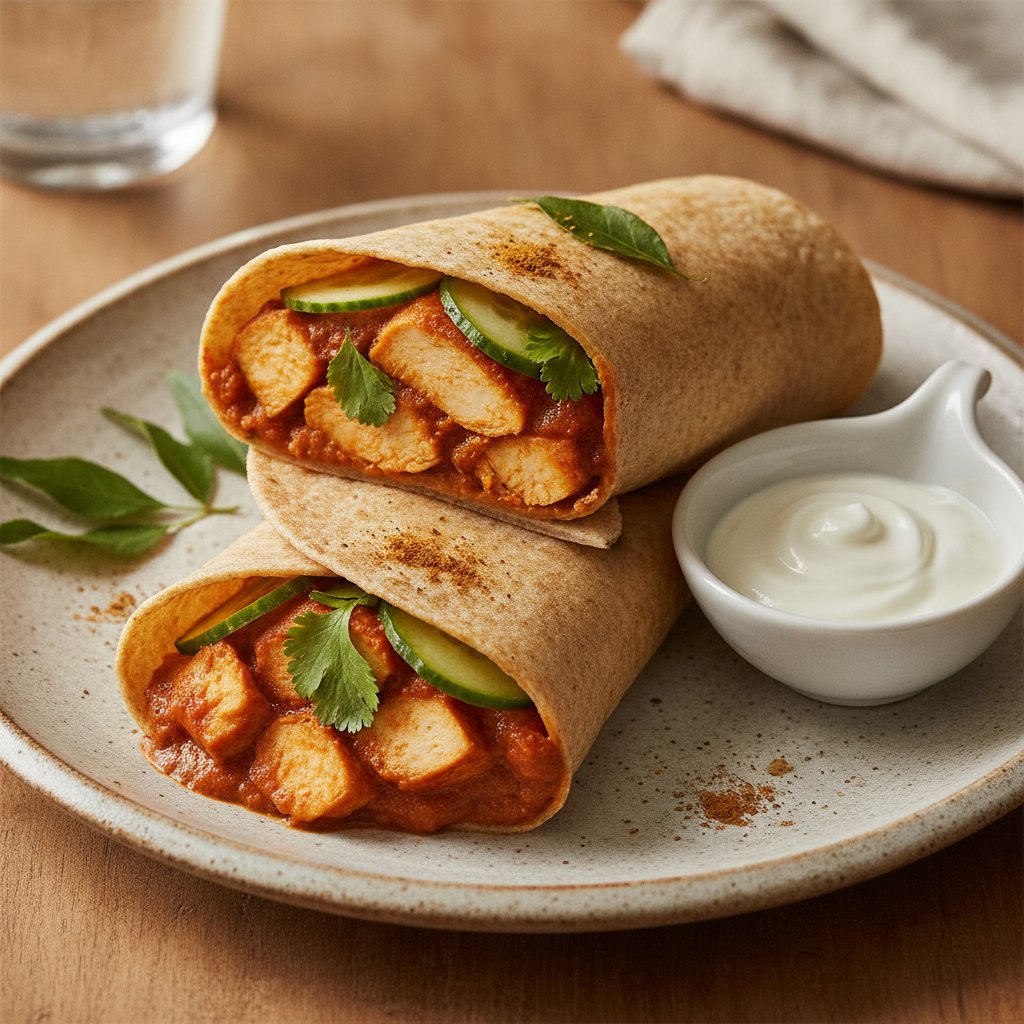 Butter Chicken Wrap (Low-Chol)