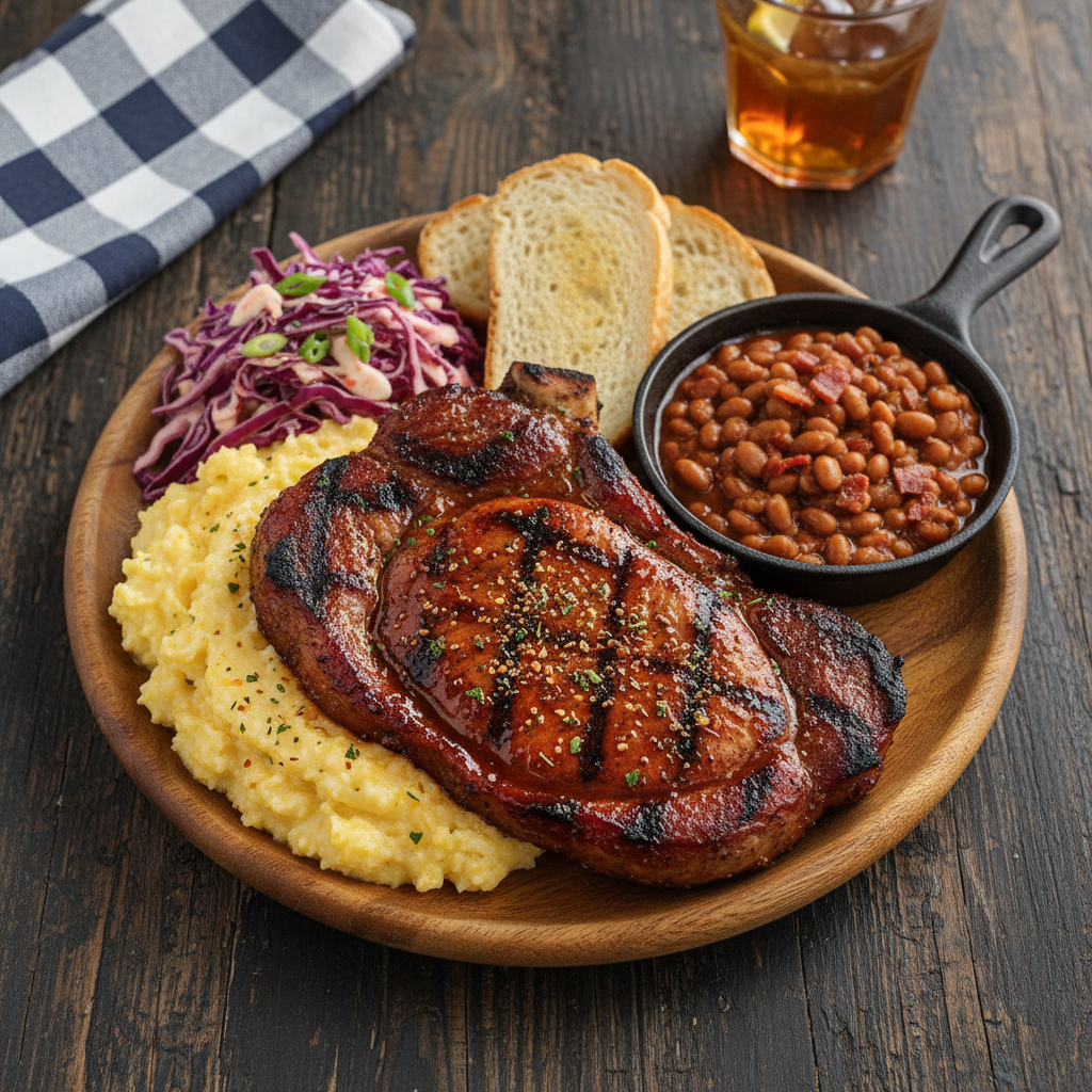 Memphis Grilled Pork Shoulder Steak Plate
