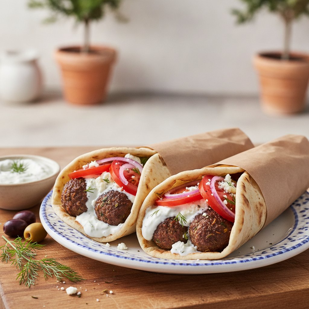 Greek Meatball Wrap