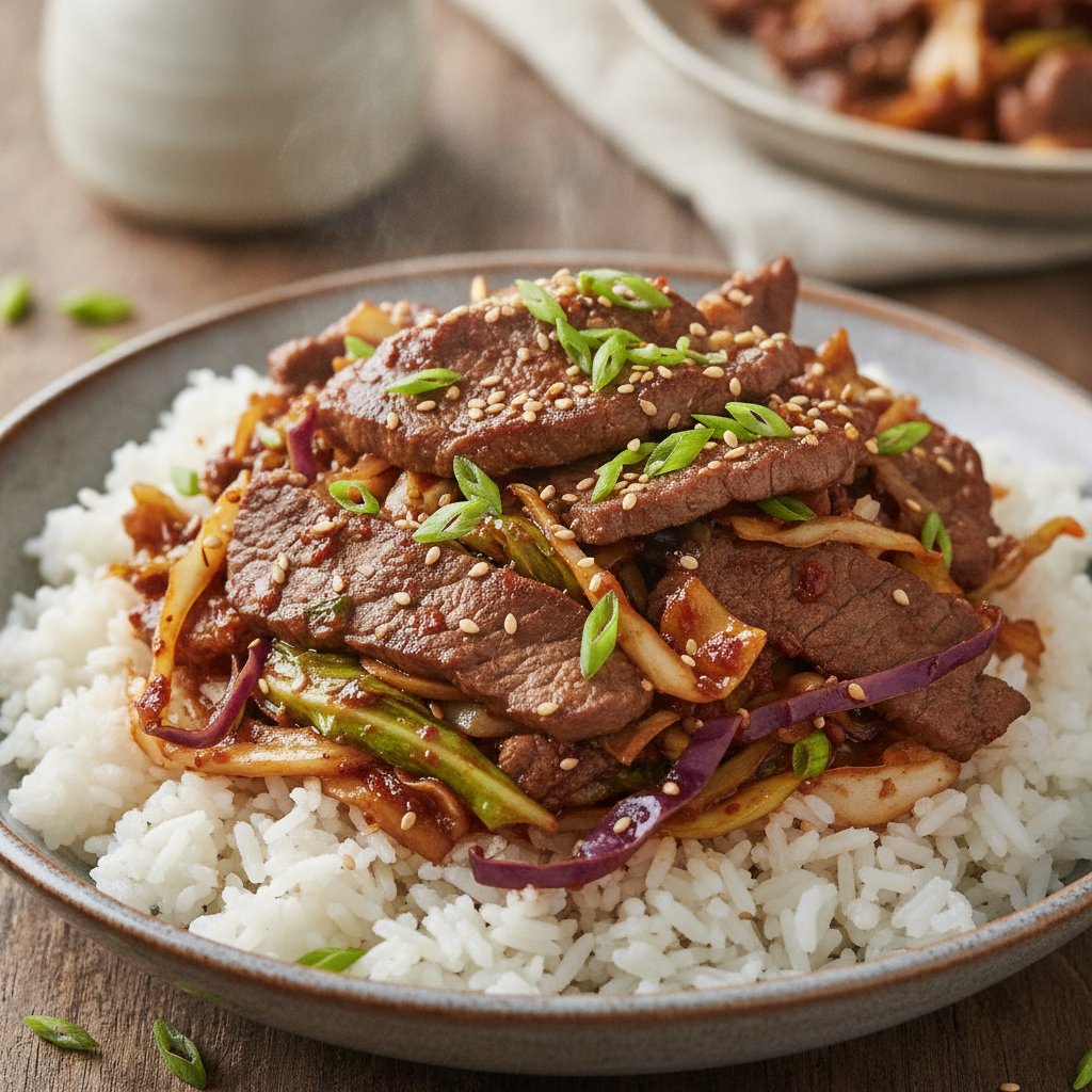 Spicy Cabbage and Beef Stir Fry