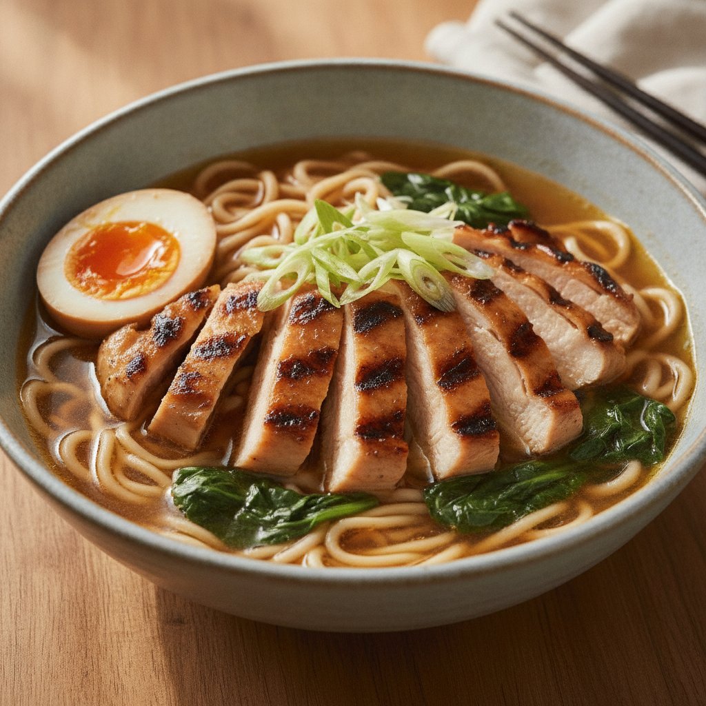 Grilled Chicken Noodle Soup