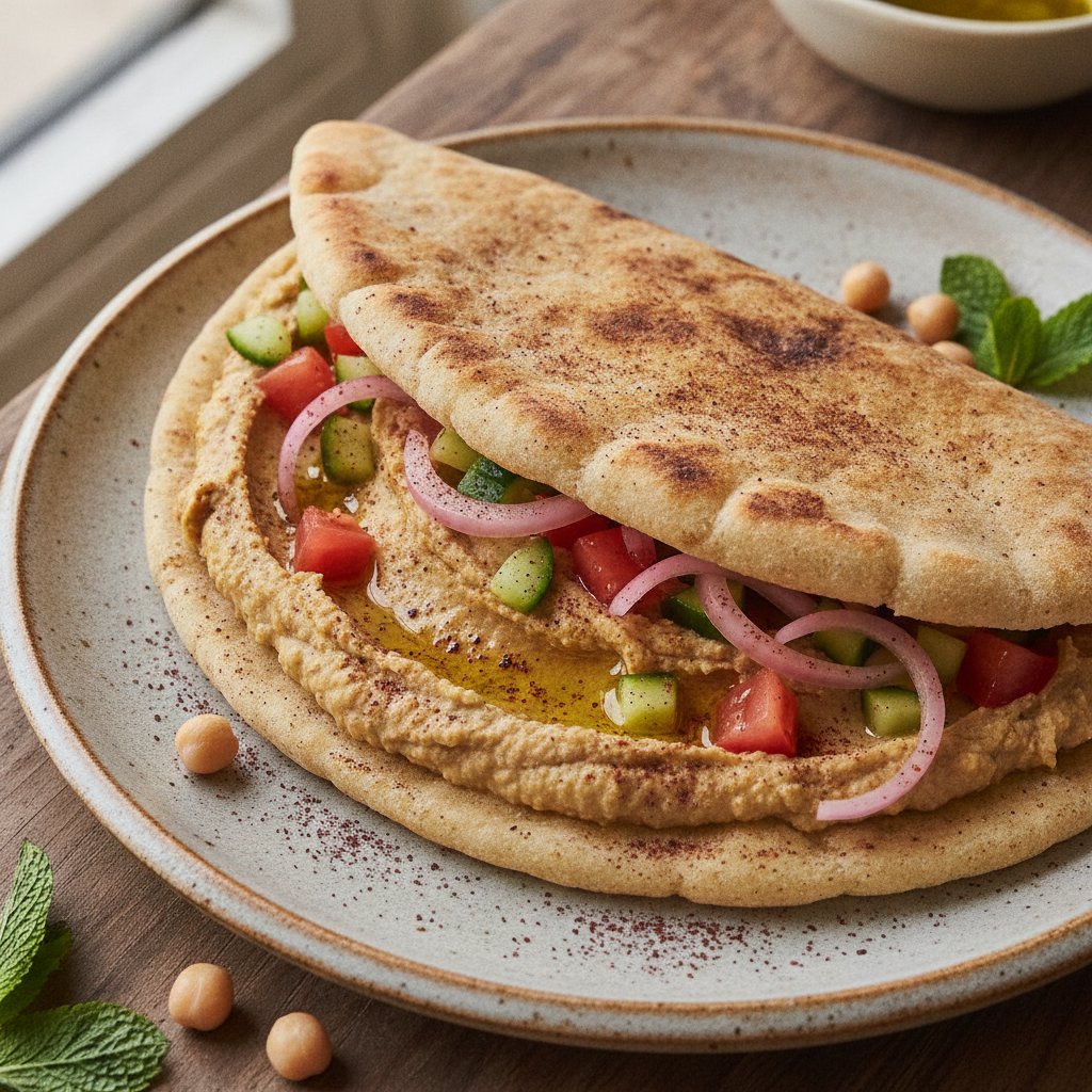 Flatbread with Chickpea Dip