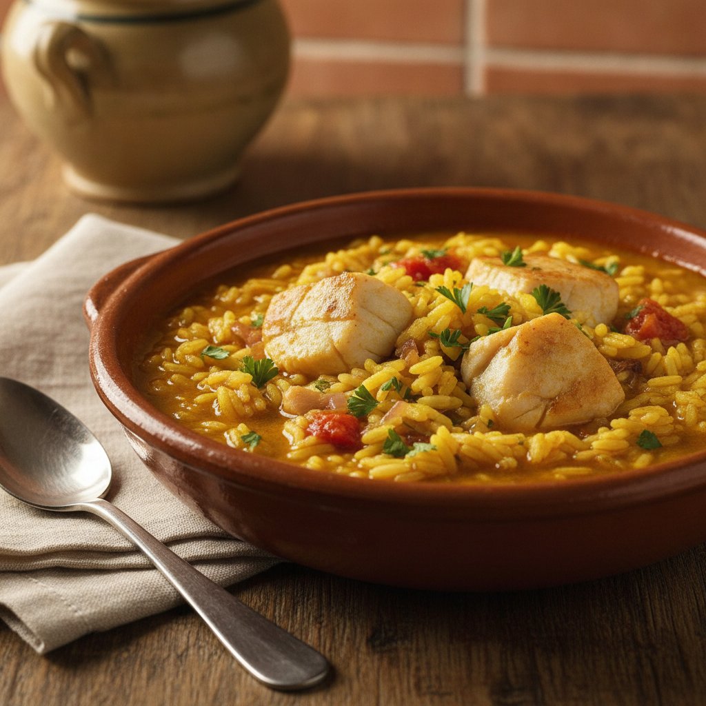 Rice with Monkfish and Saffron