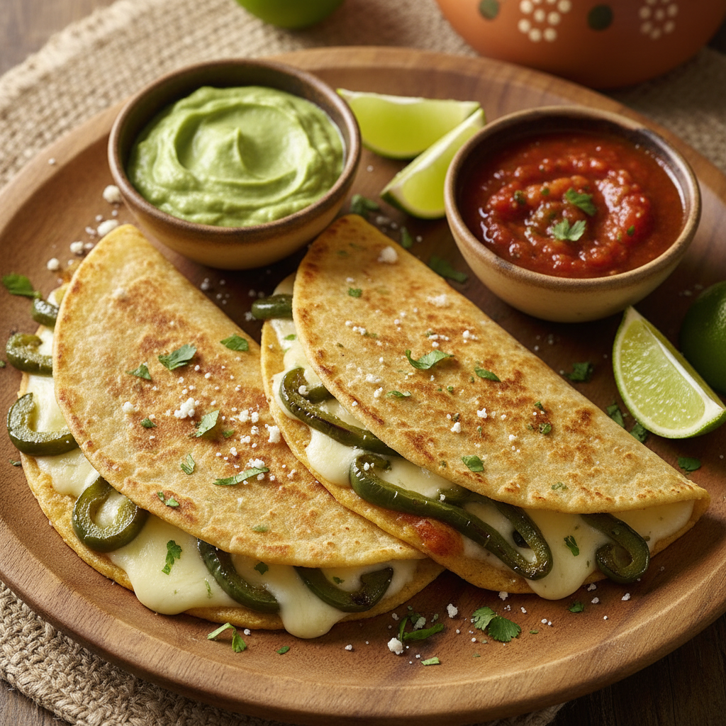 Quesadillas de Rajas y Queso Oaxaca