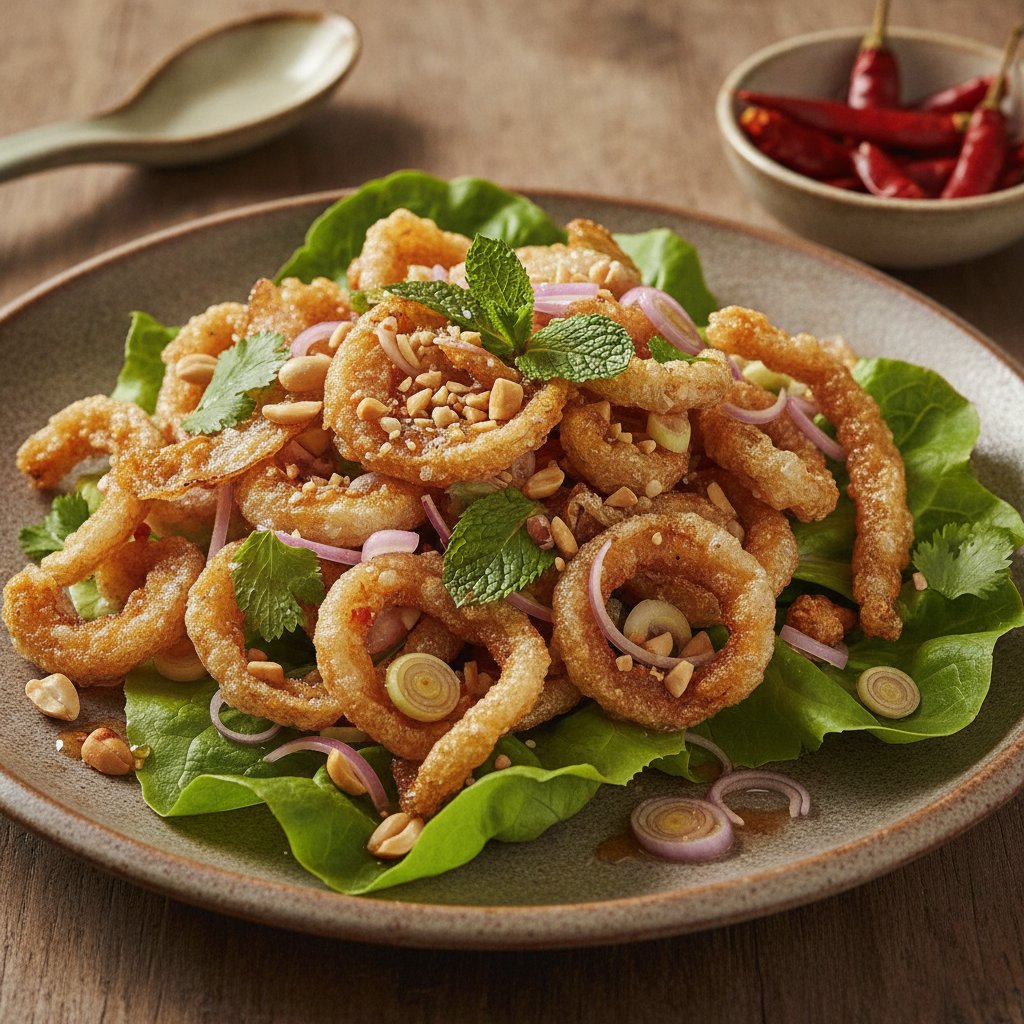 Crispy Fish Skin Salad