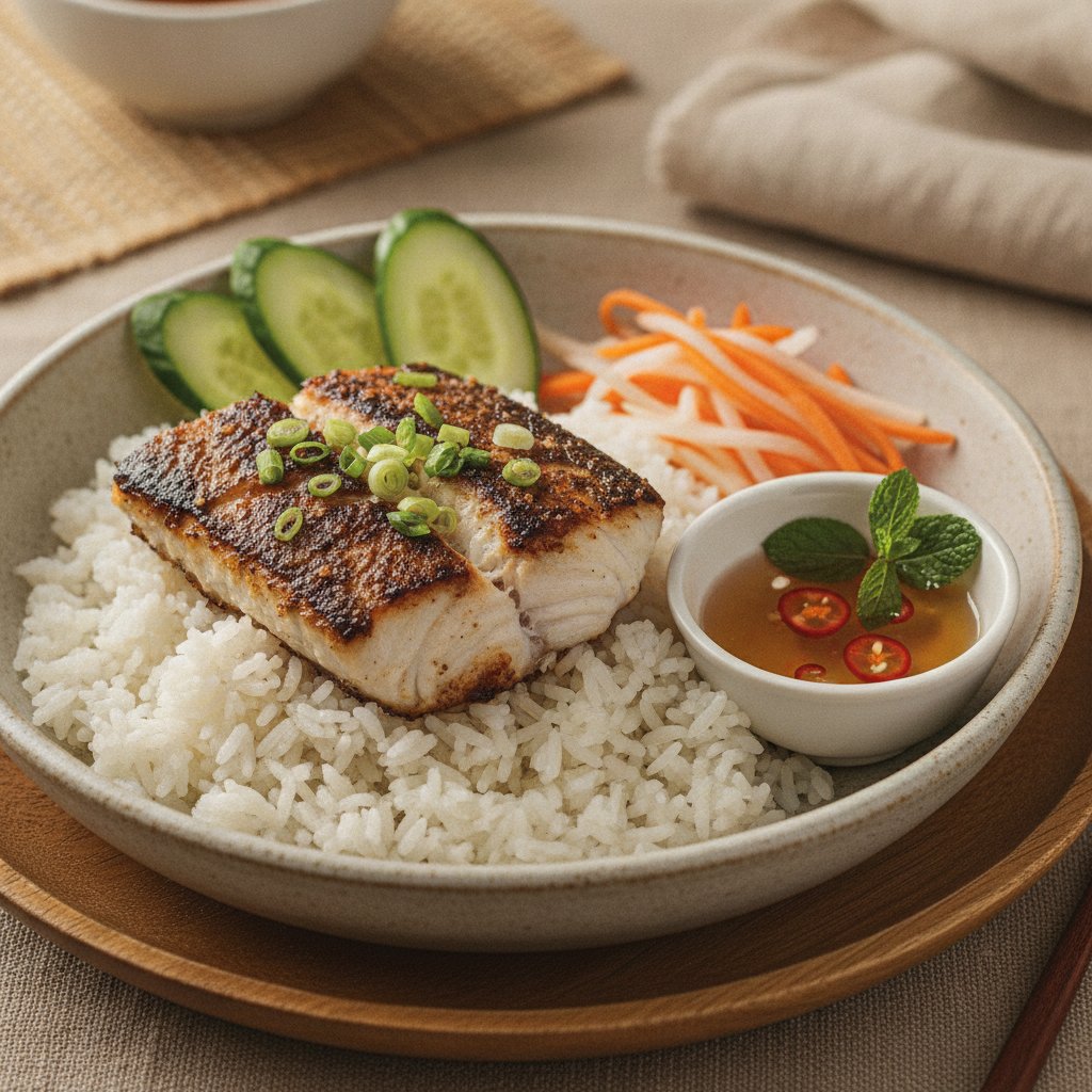 Rice with Grilled Salted Fish