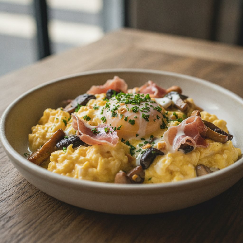 Scrambled Eggs with Wild Mushrooms (Keto)