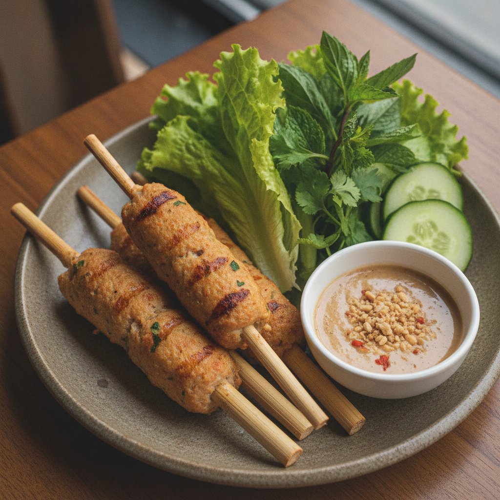 Grilled Shrimp Paste on Sugarcane (Keto)