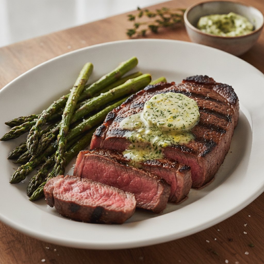 Grilled Steak with Herb Butter (Low-Chol)